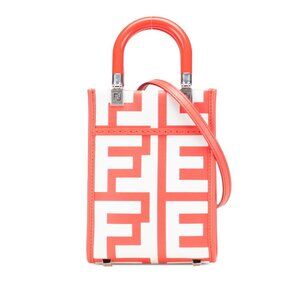 FENDI Red Leather Shoulder Bag